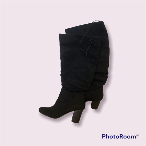Shoes - Black knee length suede boots. Size 11